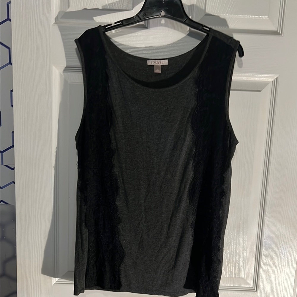 Roz & Ali Black Sleeveless Tank Top size XL